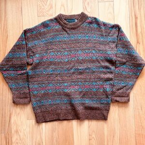 Vintage Burberry’s Fair Isle Wool Sweater